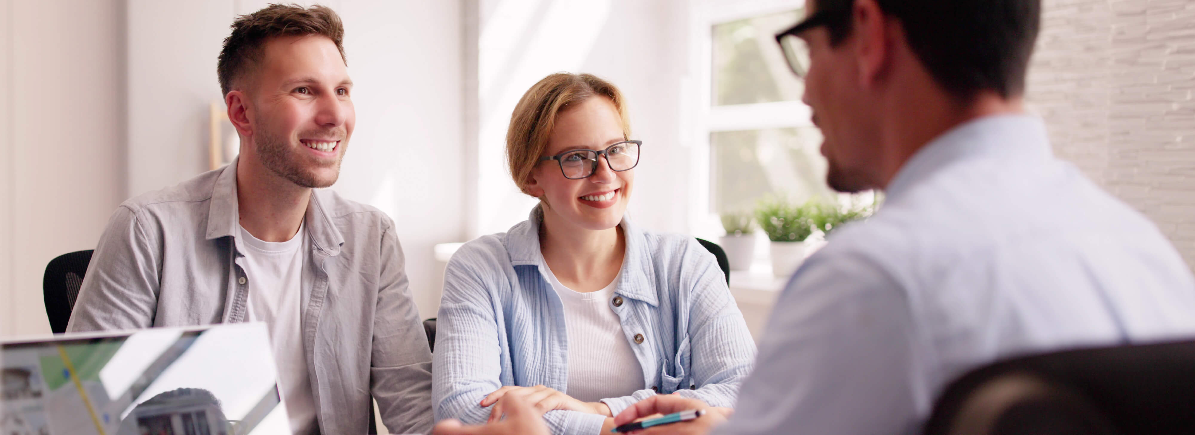 Couple meeting with a bank employee