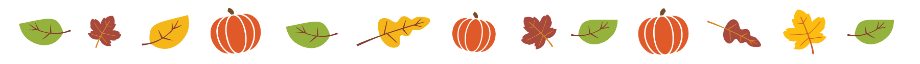 Graphic with pumpkins and autumn leaves
